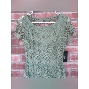 Lulu’s Hidden Talent Backless Dress NEW Women’s Large Lace Green Sheath Summer thumbnail 4