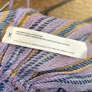 Free People Namaste Stripe Sleep Ruffle Crop Top Purple Size Small thumbnail 5