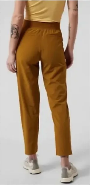 Athleta Brooklyn‎ Ankle Pants Brass Yellow Mid Rise Pockets thumbnail 1