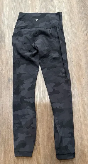 Lululemon Wunder Under HR Tight 25'' Lux‎ LW5BSPS Womens sz 4 Grey Camo Leggings thumbnail 1