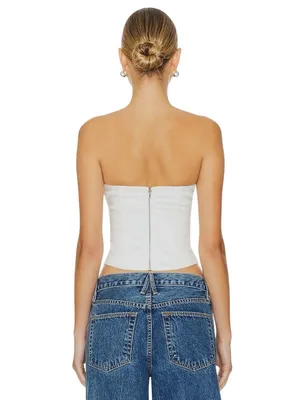 superdown Jordyn Corset Top in White Small New Womens Strapless Tank Corset thumbnail 2