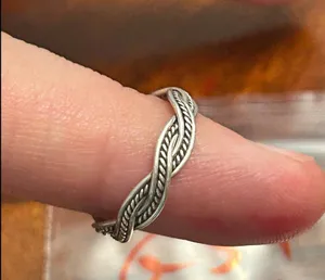 Silver plated ring band g51 0.91g size 4 thumbnail 1
