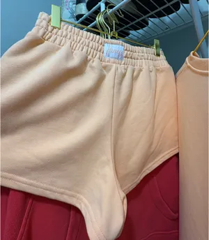 Fancy half button short sleeve & mini shorts  thumbnail 3