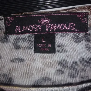 Almost Famous L Pink Tan Black Leopard Top thumbnail 4