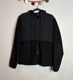 Old Navy black zip up fleece jacket thumbnail 1