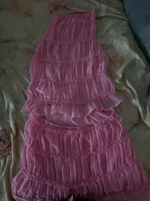 SHEIN pink ruffle set thumbnail 1