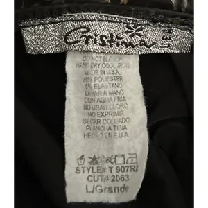 Cristina Women's‎ Black Gold Silky Strapless Ruched Padded Bra Top Size Large thumbnail 3