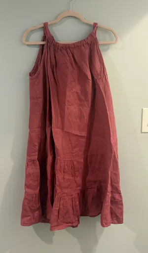 Sleeveless Tiered Mini Dress in Dusty Rose thumbnail 1
