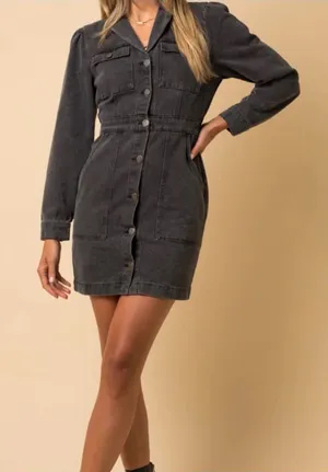 Gilli Acid Wash Denim Mini Dress Size Small thumbnail 1