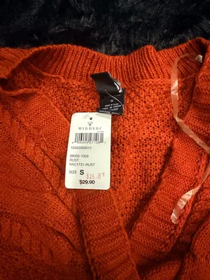 Windsor Orange Twist-Front V-Neck Cable Knit Sweater thumbnail 2