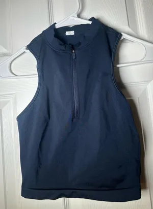 Lululemon Navy Sleeveless Half-Zip Tank‎ thumbnail 1