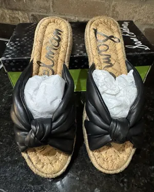 Sam‎ Edelman Abbene black leather slip-on espadrille sandals Size 7 thumbnail 1