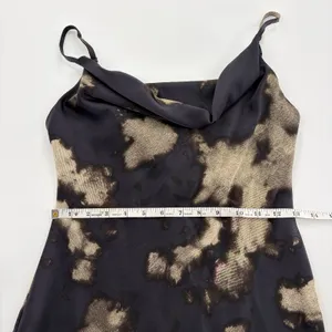 Urban Outfitters Satin Cowl Neck Slip Dress Black Bleach Wash Mini Dress thumbnail 8