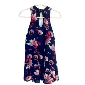 AON) NWT Dress Small Floral‎ Francesca's Miami S floral blue New With Tags thumbnail 2