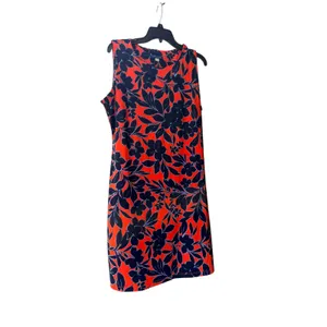 Tommy Hilfiger Orange Navy Blue Floral Sleeveless Sheath Dress Size 14 thumbnail 2