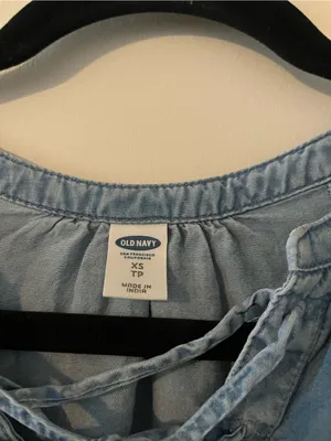 Old Navy Chambray Shift Mini Dress XS Western Cottagecore Farmhouse thumbnail 2