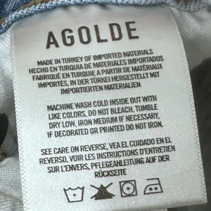 AGOLDE Riley High‎ Rise Straight Crop Jeans in Zephyr Size 28 Button Fly Raw Hem thumbnail 9