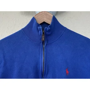Polo Ralph Lauren Royal Blue Quarter Zip Pullover M Preppy Equestrian Classic thumbnail 2