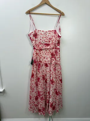 Lulus Floral Print Metallic Ruffled Wrap Maxi Dress size L thumbnail 5