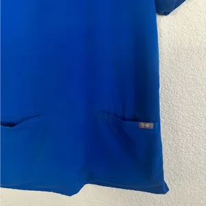 Figs Royal Blue Women's Short Sleeve Blue Top thumbnail 5