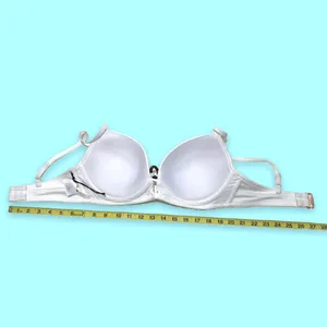 NWOT 34D White Underwire Push Up Bra Bikini Top Adjustable Straps Ribbed Texture New thumbnail 4