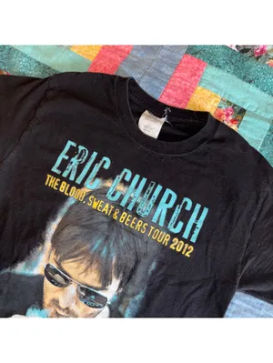 Eric Church The Blood, Sweat & Beers Tour 2012 Woman’s S Black T-Shirt Adult S/P thumbnail 3