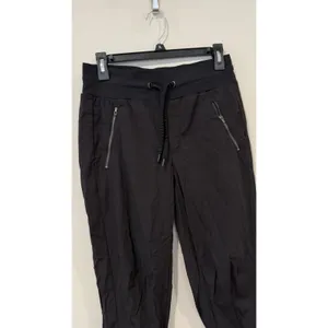 Athleta Women's Black Nylon Blend Trekkie Jogger Pants size 4T Tall 2593 thumbnail 2