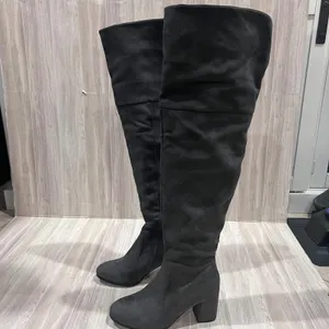 Dream Paris Over the Knee Boots Block Heel Gray Thigh High Boots Womens Size 9 thumbnail 7