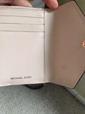 Michael Kors Pink Nude Leather Envelope Card Wallet thumbnail 4