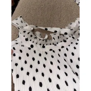 Endless rose white and back polka dot ruffle dress thumbnail 3