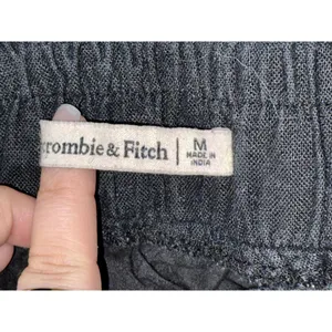 Abercrombie & Fitch Black Linen Cotton Maxi Skirt with High Slit Womens Size M thumbnail 5