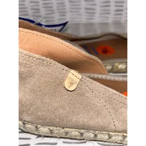 NWT Verbenas Womens Suede Peep Toe Espadrille Flats Taupe Made‎ in Spain Sz 9.5 thumbnail 5