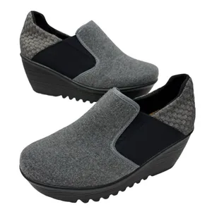 bernie mev. Gray and Black Slip-On Wedge Sneakers size 37 thumbnail 1