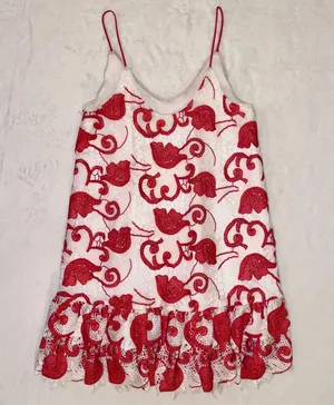 Womens Clement Sleeveless Netted Ruby Mini Dress size XS thumbnail 6