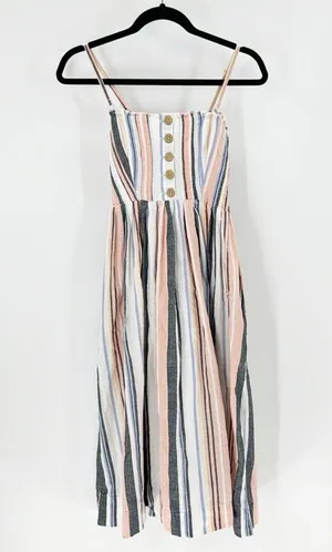 Free People Lilah Pleated Tube Midi Dress cotton summer lightweight adjustable thumbnail 2