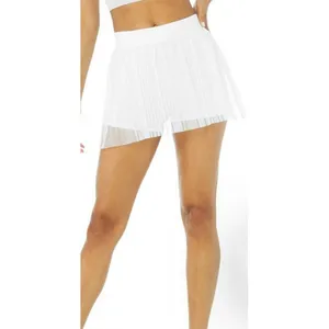 Alo Mesh Flirty Tennis Skirt White Sheer Transparent See-Through Pleated Skort thumbnail 6