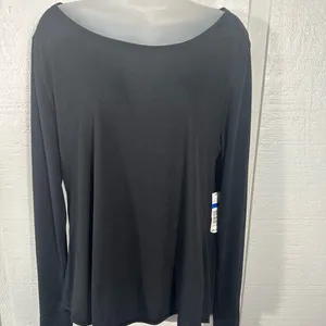 Be Inspired Studio Black Long Sleeve Top Size XL NWT thumbnail 2