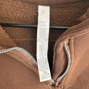 Lululemon Scuba Oversized Half-Zip Hoodie Brown Cropped Fleece Sweatshirt Size 2 thumbnail 7