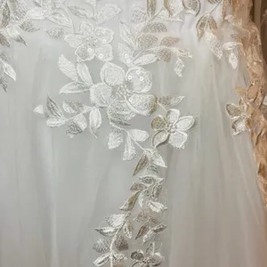 Lace Tulle Wedding Dress Women's 18W White Long Sleeve A-Line Gown Bridal EUC thumbnail 7