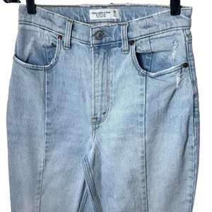 Abercrombie & Fitch 90s Straight Ultra‎ High Rise Denim Light Blue Capsule 6/28 thumbnail 3