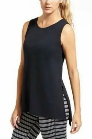 ✨ATHLETA Side Split Black Tank Black Sz Small Top✨ thumbnail 1