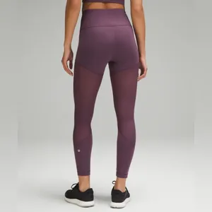 Lululemon Wunder Train High-Rise‎ Tight Grape Thistle Purple Mesh Leggings thumbnail 2