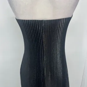 Vtg Y2K Rag Strapless Metallic Babydoll Midi Dress Sz M 90s Silver Bow Club USA thumbnail 9