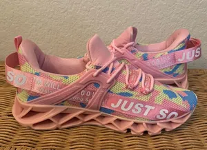 NWOT Just So So Pink Multicolor Logo Athletic Running Shoes Size 41 thumbnail 9