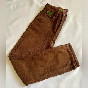 Empyre Women’s Corduroy Pants Brown Size 0 Y2K Skater Baggy Loose 24x30 thumbnail 1