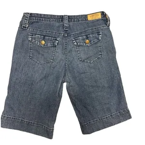 Vintage Levi's signature 10" inseam dark‎ wash mid rise jean shorts sz 6 thumbnail 2