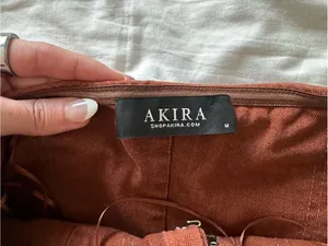 AKIRA Rust Brown Strapless Corset Top thumbnail 4