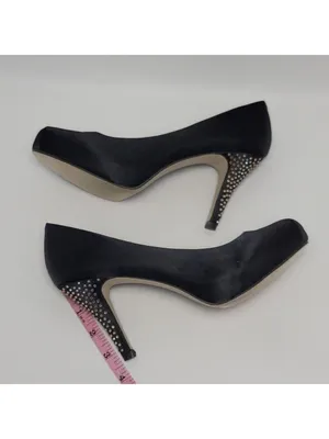 Madden Girl Getta Rhinestone Embellished Heel Pump Shoe Size 7 Black thumbnail 8