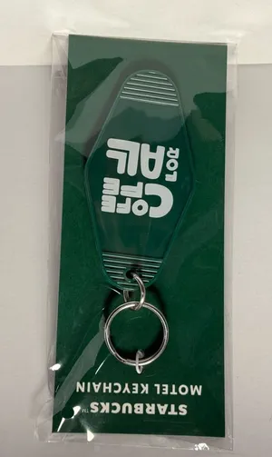 Starbucks Motel Keychain “Coffee For All” Green New Sealed thumbnail 1
