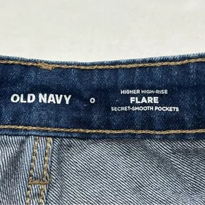 Old Navy Higher High Rise Flare Womens Size 0 / 24‎ Waist Blue Denim Jean NEW thumbnail 2